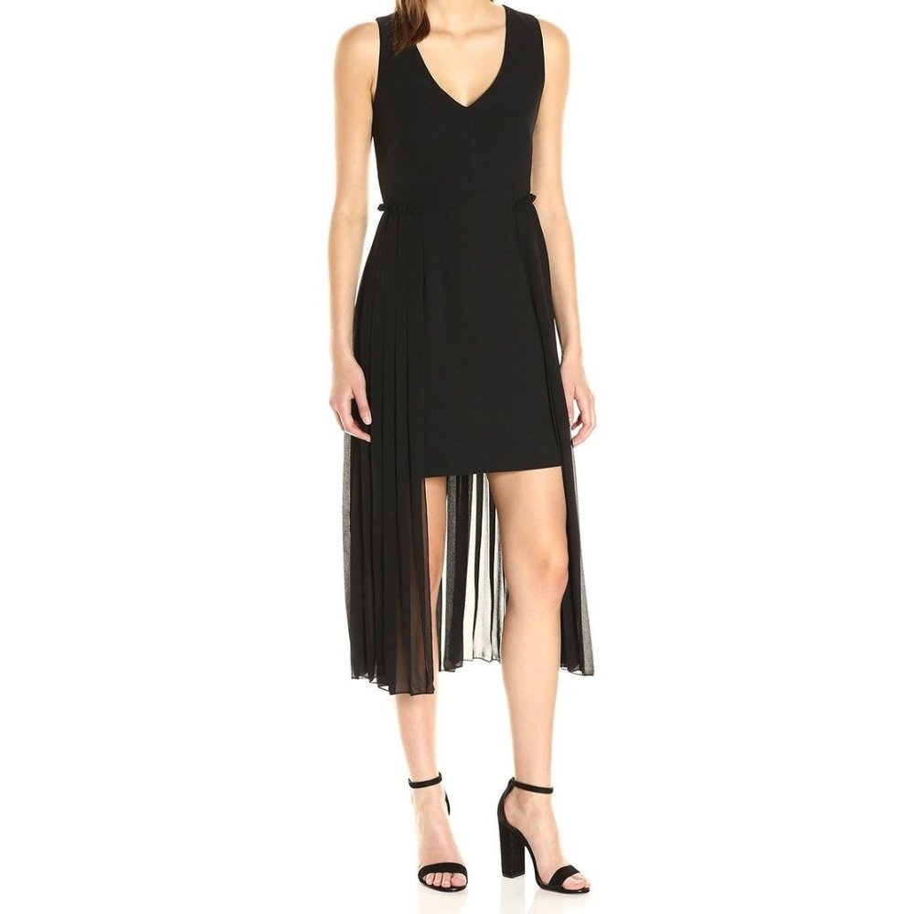 Rachel Roy Crepe Sheath Chiffon Overlay dress 4